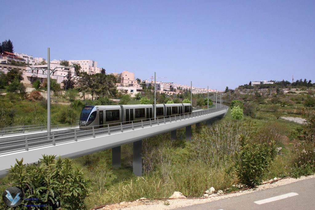 הדמית הרכבת בירושלים // צילום: צוות תוכנית אב לתחבורה ירושלים