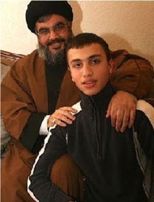 Hizbullah leader Hassan Nasrallah with a young Jihad Mughniyeh