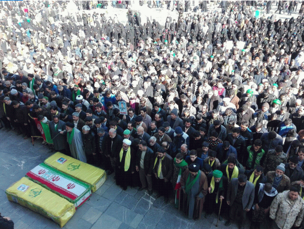 הלוויה של חיילי איראן שמתו בסוריה