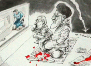 קריקטורה: איראן על רקע המהומות בארה"ב