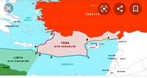 התמונה: הגבול הימי בין טורקיה ללוב