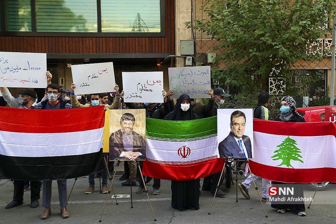 הפגנות תמכה בשר ההסברה הלבנוני בטהראן